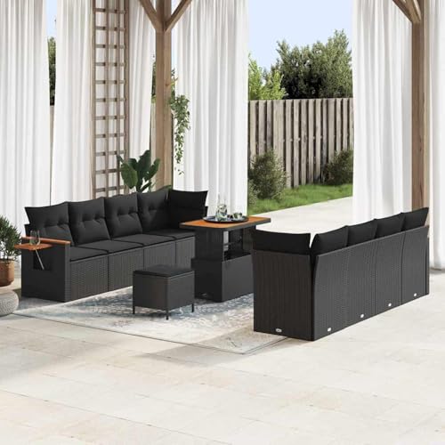 Gecheer 11-teiliges Garten Sofa Set mit Kissen, 3-teiliges Garten Essset mit Kissen, Gartenlounge Esstisch Lounge Möbel Set für Outdoor Garten Terrasse Balkon Möbel3365099 von Gecheer