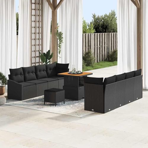 Gecheer 11-teiliges Garten-Sofa-Set mit Kissen Schwarz, 2-Sitzer Garten-Sofa mit Stauraum und Kissen Schwarz, Gartenlounge Esstisch Lounge Möbel Set für Outdoor Garten Terrasse Balkon Möbel3364574 Gecheer 11-teiliges Garten-Sofa-Set mit Kissen Schwarz, 2-Sitzer Garten-Sofa mit Stauraum und Kissen Schwarz, Gartenlounge Esstisch Lounge Möbel Set für Outdoor Garten Terrasse Balkon Möbel3364574 von Gecheer