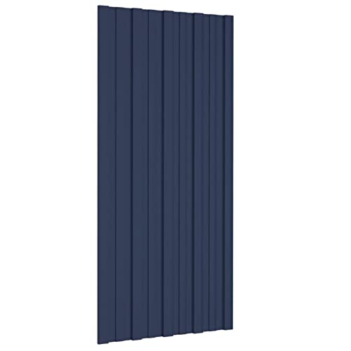 Gecheer 12 STK. Dachpaneele Dachpfannen Profilblech Trapezblech Dachblech Stahlblech Trapezbleche Dachplatten Verzinkter Stahl Anthrazit 100x45 cm von Gecheer
