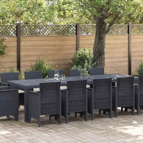 Gecheer 13-teiliges Garten-Essset mit Kissen in Anthrazit aus Poly-Rattan, Gartentisch in Anthrazit 150x100x73 cm, Gartenmöbel Set Tisch Stühlen for Balkonmöbel Outdoor-Essbereich und Café3378616 Gecheer 13-teiliges Garten-Essset mit Kissen in Anthrazit aus Poly-Rattan, Gartentisch in Anthrazit 150x100x73 cm, Gartenmöbel Set Tisch Stühlen for Balkonmöbel Outdoor-Essbereich und Café3378616 von Gecheer