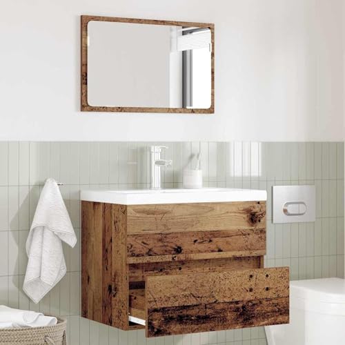 Gecheer 2 Teile Badezimmermöbel Set Altes Holz Holzwerkstoff, Badezimmerschrank Hängender Badschrank Aufbewahrungsschrank fürs Badezimmer875432 Gecheer 2 Teile Badezimmermöbel Set Altes Holz Holzwerkstoff, Badezimmerschrank Hängender Badschrank Aufbewahrungsschrank fürs Badezimmer875432 von Gecheer