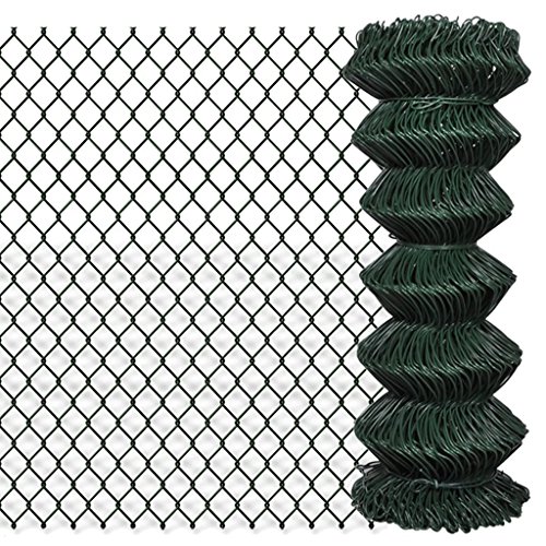 Gecheer 25m Maschendrahtzaun Hoehe 100 cm | Gitterzaun Drahtzaun Metall Gartenzaun | Drahtst?rke: 2,8 mm Maschgr??e: 60 x 60 mm Grün von Gecheer