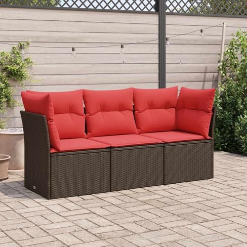 Gecheer 3-TLG. Garten-Sofagarnitur mit Kissen Braun Poly Rattan, Outdoor Lounge Sitzgruppe zum Entspannen für Terrasse und Garten3217214 Gecheer 3-TLG. Garten-Sofagarnitur mit Kissen Braun Poly Rattan, Outdoor Lounge Sitzgruppe zum Entspannen für Terrasse und Garten3217214 von Gecheer