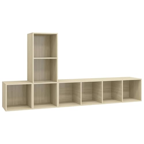 Gecheer 3-TLG. TV-Schrank-Set Sonoma-Eiche Holzwerkstoff, Moderne Wohnzimmer Schrankwand für Wohnzimmer Büro Loft-Wohnungen3079829 Gecheer 3-TLG. TV-Schrank-Set Sonoma-Eiche Holzwerkstoff, Moderne Wohnzimmer Schrankwand für Wohnzimmer Büro Loft-Wohnungen3079829 von Gecheer