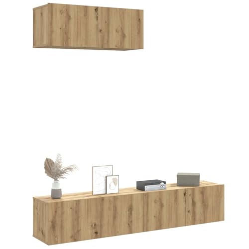 Gecheer 3-TLG. TV-Schrank-Set Wandmontage Artisan-Eiche Holzwerkstoff, Moderne Wohnzimmer Schrankwand für Wohnzimmer Büro Loft-Wohnungen3329004 Gecheer 3-TLG. TV-Schrank-Set Wandmontage Artisan-Eiche Holzwerkstoff, Moderne Wohnzimmer Schrankwand für Wohnzimmer Büro Loft-Wohnungen3329004 von Gecheer