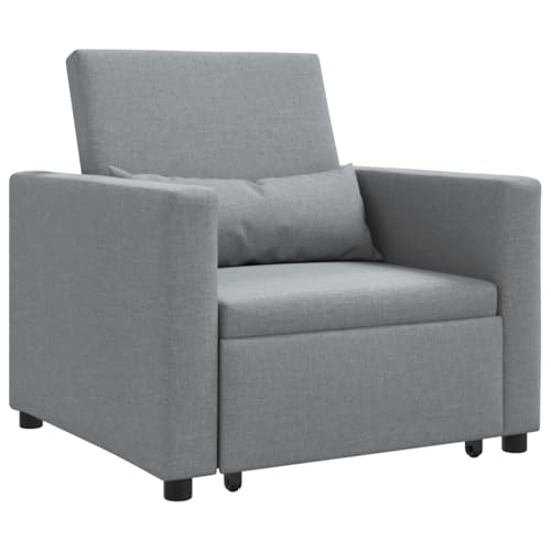 Gecheer 3-in-1 Einzelsofa Bett umwandelbar hellgrauer Stoff, Schlafsofa Faltbare Bodencouch für Wohnzimmer Heimkino Studentenwohnung Gecheer 3-in-1 Einzelsofa Bett umwandelbar hellgrauer Stoff, Schlafsofa Faltbare Bodencouch für Wohnzimmer Heimkino Studentenwohnung von Gecheer