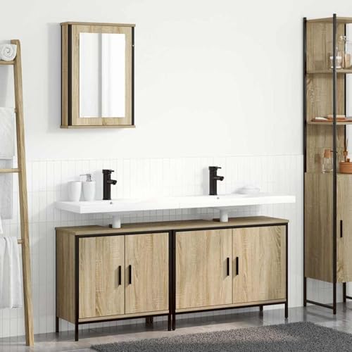 Gecheer 3-teiliges Badezimmermöbel Set aus Sonoma Eiche Ingenieurholz, Badezimmerschrank Hängender Badschrank Aufbewahrungsschrank fürs Badezimmer3345140 Gecheer 3-teiliges Badezimmermöbel Set aus Sonoma Eiche Ingenieurholz, Badezimmerschrank Hängender Badschrank Aufbewahrungsschrank fürs Badezimmer3345140 von Gecheer
