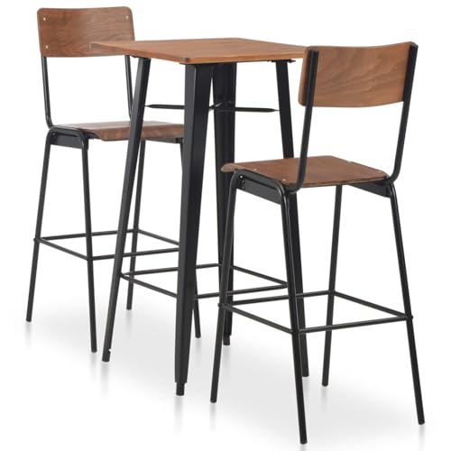 Gecheer 3-teiliges Bar-Set Stahl Braun Schwarz von Gecheer