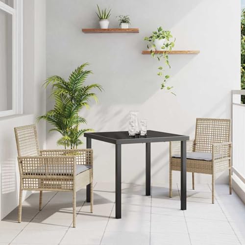 Gecheer 3-teiliges Garten Essgruppe mit Kissen – Beiges Poly Rattan, Gartenmöbel Set Tisch Stühlen for Balkonmöbel Outdoor-Essbereich und Café3379884 Gecheer 3-teiliges Garten Essgruppe mit Kissen – Beiges Poly Rattan, Gartenmöbel Set Tisch Stühlen for Balkonmöbel Outdoor-Essbereich und Café3379884 von Gecheer