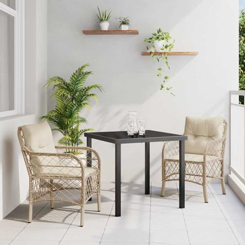 Gecheer 3-teiliges Garten-Essset mit Kissen Beige Poly-Rattan, Outdoor Essgruppe Wetterfeste Sitzgruppe Esstisch Stühlen for Terrasse Garten Balkon3380225 Gecheer 3-teiliges Garten-Essset mit Kissen Beige Poly-Rattan, Outdoor Essgruppe Wetterfeste Sitzgruppe Esstisch Stühlen for Terrasse Garten Balkon3380225 von Gecheer