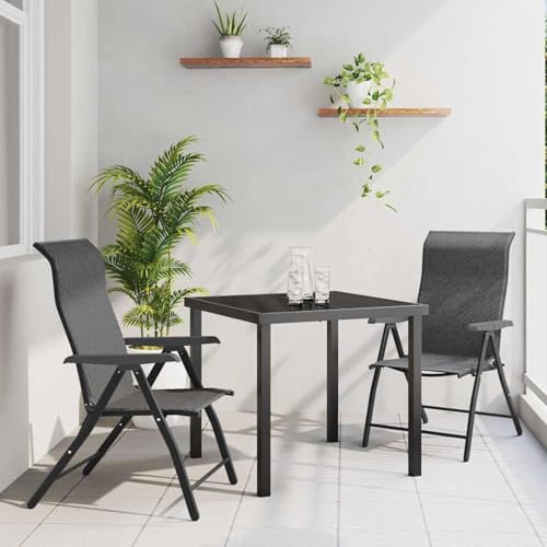 Gecheer 3-teiliges Gartendining-Set Grau Poly-Rattan, Garten Essgruppe Sitzgruppe Esstisch Stühlen for Garten Terrasse Balkon3379275 Gecheer 3-teiliges Gartendining-Set Grau Poly-Rattan, Garten Essgruppe Sitzgruppe Esstisch Stühlen for Garten Terrasse Balkon3379275 von Gecheer