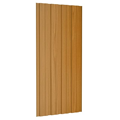 Gecheer 36x Trapezblech Dachpaneele Dachpfannen Profilblech Verzinkt Rostresistent Wetterfest Profilblech Dachblech Wellblech Dachplatten Gerätehaus Carport Verzinkter Stahl Holzoptik Hell 100x45 cm von Gecheer