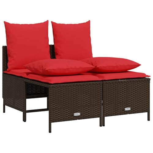 Gecheer 4-teiliges Gartensofa-Set mit Kissen, braun, Polyrattan, Garten Sitzgruppe Esstisch Essgruppe Gartenmöbel Set für Balkon Terrasse Café-Bereich368386 Gecheer 4-teiliges Gartensofa-Set mit Kissen, braun, Polyrattan, Garten Sitzgruppe Esstisch Essgruppe Gartenmöbel Set für Balkon Terrasse Café-Bereich368386 von Gecheer