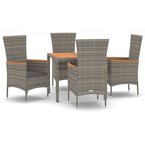Gecheer 5-TLG. Garten-Essgruppe Poly Rattan Gartengruppe Gartenmöbel Gartengarnitur Terrasse Sitzgruppe, 4X Stuhl + Tisch Gecheer 5-TLG. Garten-Essgruppe Poly Rattan Gartengruppe Gartenmöbel Gartengarnitur Terrasse Sitzgruppe, 4X Stuhl + Tisch von Gecheer