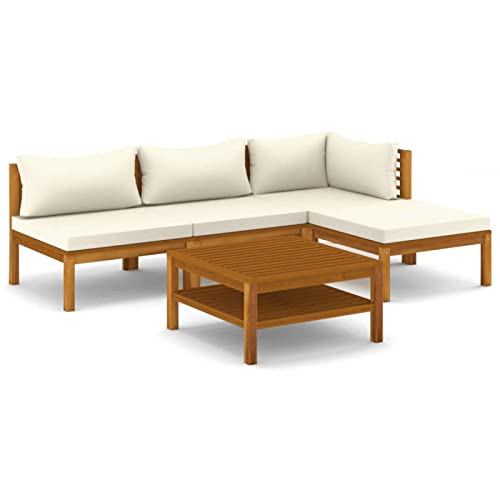 Gecheer 5-TLG. Gartenlounge Set Holz, Lounge Gartenmöbel Set, Gartengarnitur, Balkonmöbel, Terassenmöbel Außen, Kissen, Massivholz Akazie Gecheer 5-TLG. Gartenlounge Set Holz, Lounge Gartenmöbel Set, Gartengarnitur, Balkonmöbel, Terassenmöbel Außen, Kissen, Massivholz Akazie von Gecheer