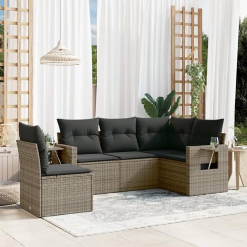 Gecheer 5-TLG. Gartenlounge Set Polyrattan, Balkonlounge Set, Loungemöbel Garten, Gartenmöbel Lounge Sofa, Gartensofa Wetterfest, Kissen, Polyrattan Gecheer 5-TLG. Gartenlounge Set Polyrattan, Balkonlounge Set, Loungemöbel Garten, Gartenmöbel Lounge Sofa, Gartensofa Wetterfest, Kissen, Polyrattan von Gecheer