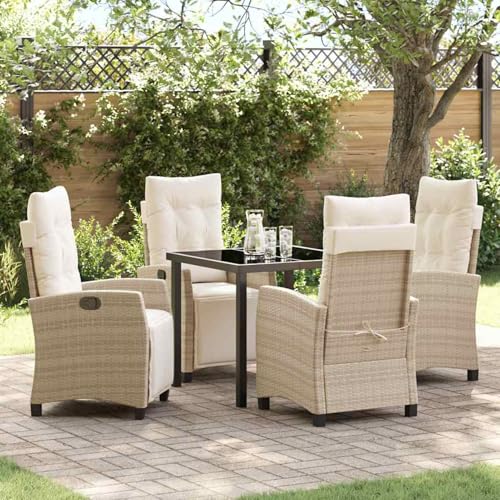 Gecheer 5-teilige Garten-Essgruppe Beige Poly-Rattan, Outdoor Essgruppe Wetterfeste Sitzgruppe Esstisch Stühlen for Terrasse Garten Balkon3380443 Gecheer 5-teilige Garten-Essgruppe Beige Poly-Rattan, Outdoor Essgruppe Wetterfeste Sitzgruppe Esstisch Stühlen for Terrasse Garten Balkon3380443 von Gecheer