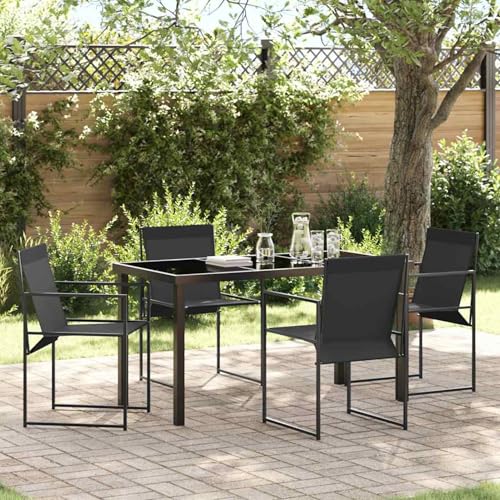 Gecheer 5-teilige Garten Essgruppe Schwarz Textilene und Stahl, Outdoor Essgruppe Wetterfeste Sitzgruppe Esstisch Stühlen for Terrasse Garten Balkon3379342 Gecheer 5-teilige Garten Essgruppe Schwarz Textilene und Stahl, Outdoor Essgruppe Wetterfeste Sitzgruppe Esstisch Stühlen for Terrasse Garten Balkon3379342 von Gecheer