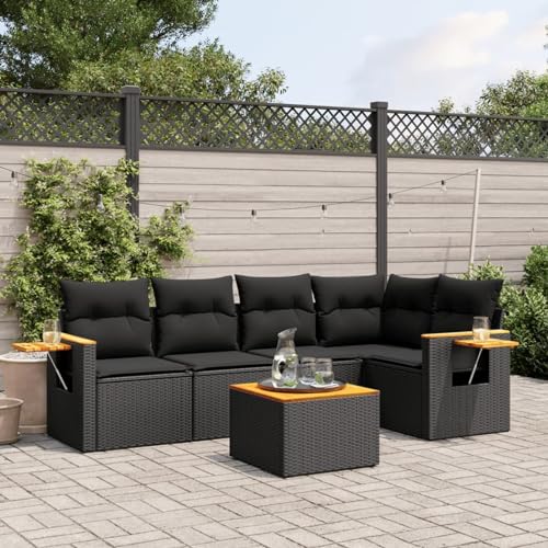 Gecheer 6-TLG. Gartenlounge Set, Balkonlounge Set, Terrassensofa Rattan, Loungemöbel Polyrattan, Gartenmöbel Wetterfest, Garten Sofa Set, Kissen Gecheer 6-TLG. Gartenlounge Set, Balkonlounge Set, Terrassensofa Rattan, Loungemöbel Polyrattan, Gartenmöbel Wetterfest, Garten Sofa Set, Kissen von Gecheer