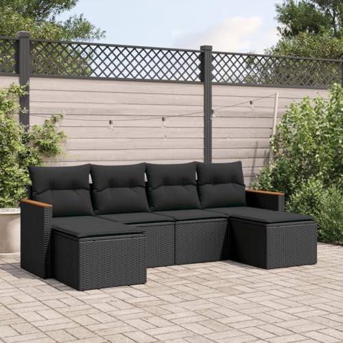 Gecheer 6-TLG. Gartenlounge Set Polyrattan, Balkonlounge Set Rattan, Loungemöbel Garten, Gartenmöbel Lounge Sofa, Gartensofa, Kissen, Polyrattan Gecheer 6-TLG. Gartenlounge Set Polyrattan, Balkonlounge Set Rattan, Loungemöbel Garten, Gartenmöbel Lounge Sofa, Gartensofa, Kissen, Polyrattan von Gecheer