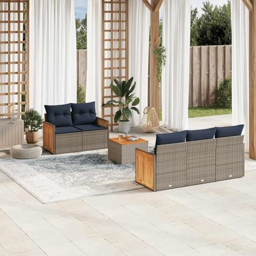Gecheer 6-teiliges Gartensofa-Set mit Kissen, grau, Polyrattan, Garten Sitzgruppe Esstisch Essgruppe Gartenmöbel Set für Balkon Terrasse Café-Bereich3227468 Gecheer 6-teiliges Gartensofa-Set mit Kissen, grau, Polyrattan, Garten Sitzgruppe Esstisch Essgruppe Gartenmöbel Set für Balkon Terrasse Café-Bereich3227468 von Gecheer