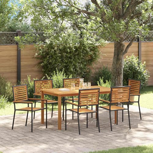 Gecheer 7-teilige Garten-Essgruppe Schwarz Stapelbare Gartenstühle mit Kissen 2 STK Schwarz Poly-Rattan, Gartenmöbel Set Tisch Stühlen for Balkonmöbel Outdoor-Essbereich und Café3365520 Gecheer 7-teilige Garten-Essgruppe Schwarz Stapelbare Gartenstühle mit Kissen 2 STK Schwarz Poly-Rattan, Gartenmöbel Set Tisch Stühlen for Balkonmöbel Outdoor-Essbereich und Café3365520 von Gecheer