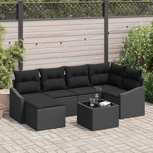 Gecheer 7-teiliges Garten-Dining-Set mit Kissen Beige Poly Rattan, Outdoor Essgruppe Wetterfeste Sitzgruppe Esstisch Stühlen for Terrasse Garten Balkon3355472 Gecheer 7-teiliges Garten-Dining-Set mit Kissen Beige Poly Rattan, Outdoor Essgruppe Wetterfeste Sitzgruppe Esstisch Stühlen for Terrasse Garten Balkon3355472 von Gecheer