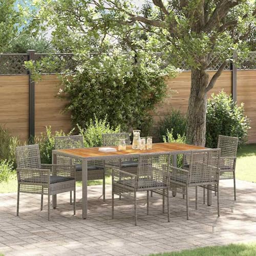 Gecheer 7-teiliges Garten-Eßtisch-Set mit Kissen grau Poly-Rattan, Outdoor Essgruppe Wetterfeste Sitzgruppe Esstisch Stühlen for Terrasse Garten Balkon3334913 Gecheer 7-teiliges Garten-Eßtisch-Set mit Kissen grau Poly-Rattan, Outdoor Essgruppe Wetterfeste Sitzgruppe Esstisch Stühlen for Terrasse Garten Balkon3334913 von Gecheer