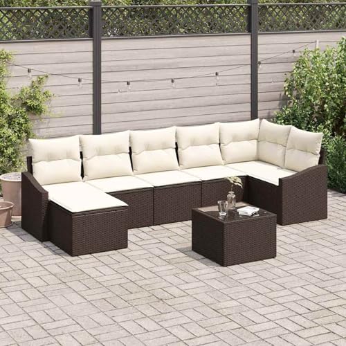 Gecheer 7-teiliges Garten Sofa Set mit Kissen Grau Poly Rattan, Garten Sitzgruppe Esstisch Essgruppe Gartenmöbel Set für Balkon Terrasse Café-Bereich3346818 Gecheer 7-teiliges Garten Sofa Set mit Kissen Grau Poly Rattan, Garten Sitzgruppe Esstisch Essgruppe Gartenmöbel Set für Balkon Terrasse Café-Bereich3346818 von Gecheer