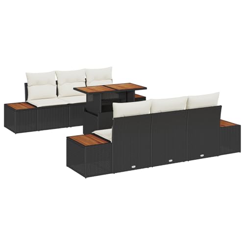 Gecheer 7-teiliges Garten Sofa Set mit Kissen Schwarz Poly Rattan Gartenlounge Outdoor Gartensofa Sofa Im Freien Gecheer 7-teiliges Garten Sofa Set mit Kissen Schwarz Poly Rattan Gartenlounge Outdoor Gartensofa Sofa Im Freien von Gecheer