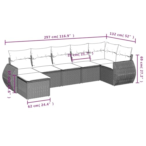 Gecheer 7-teiliges Gartensofa-Set mit Kissen, braun, Polyrattan, Gartenlounge Esstisch Lounge Möbel Set für Outdoor Garten Terrasse Balkon Möbel3221683 Gecheer 7-teiliges Gartensofa-Set mit Kissen, braun, Polyrattan, Gartenlounge Esstisch Lounge Möbel Set für Outdoor Garten Terrasse Balkon Möbel3221683 von Gecheer