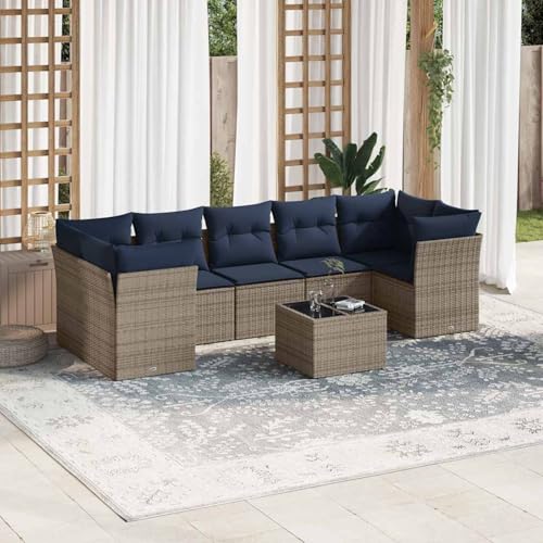 Gecheer 8-TLG. Garten-Sofagarnitur mit Kissen Grau Poly Rattan, Outdoor Lounge Sitzgruppe zum Entspannen für Terrasse und Garten3217291 Gecheer 8-TLG. Garten-Sofagarnitur mit Kissen Grau Poly Rattan, Outdoor Lounge Sitzgruppe zum Entspannen für Terrasse und Garten3217291 von Gecheer