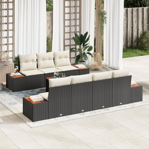Gecheer 8-TLG. Garten-Sofagarnitur mit Kissen Schwarz Poly Rattan Gartenlounge Outdoor Gartensofa Sofa Im Freien Gecheer 8-TLG. Garten-Sofagarnitur mit Kissen Schwarz Poly Rattan Gartenlounge Outdoor Gartensofa Sofa Im Freien von Gecheer