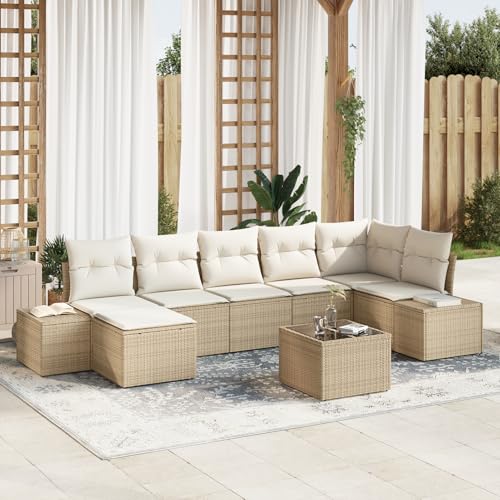 Gecheer 8-teiliges Garten-Sofa-Set mit Kissen Braunes Poly-Rattan Gartenlounge Outdoor Gartensofa Sofa Im Freien Gecheer 8-teiliges Garten-Sofa-Set mit Kissen Braunes Poly-Rattan Gartenlounge Outdoor Gartensofa Sofa Im Freien von Gecheer