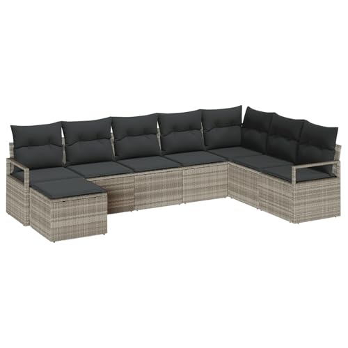 Gecheer 8-teiliges Garten-Sofa-Set mit Kissen Hellgrau Poly-Rattan Gartenlounge Outdoor Gartensofa Sofa Im Freien Gecheer 8-teiliges Garten-Sofa-Set mit Kissen Hellgrau Poly-Rattan Gartenlounge Outdoor Gartensofa Sofa Im Freien von Gecheer