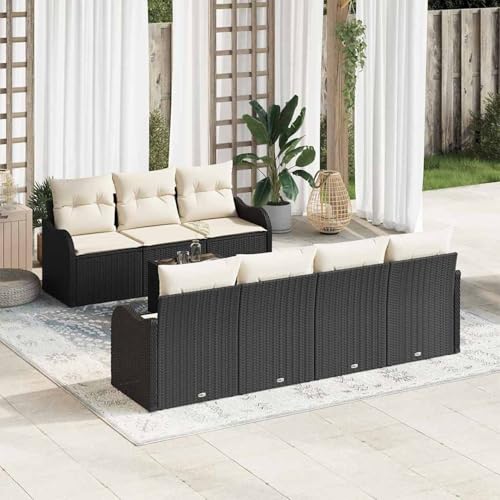 Gecheer 8-teiliges Garten-Sofa Set mit Kissen Schwarz Poly Rattan, 2-Sitzer Garten-Sofa mit Kissen Schwarz Poly Rattan, Outdoor Lounge Sitzgruppe zum Entspannen für Terrasse und Garten3345607 Gecheer 8-teiliges Garten-Sofa Set mit Kissen Schwarz Poly Rattan, 2-Sitzer Garten-Sofa mit Kissen Schwarz Poly Rattan, Outdoor Lounge Sitzgruppe zum Entspannen für Terrasse und Garten3345607 von Gecheer