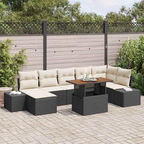 Gecheer 8-teiliges Garten Sofa Set mit Kissen Schwarz Poly-Rattan., Outdoor Lounge Sitzgruppe zum Entspannen für Terrasse und Garten3358728 Gecheer 8-teiliges Garten Sofa Set mit Kissen Schwarz Poly-Rattan., Outdoor Lounge Sitzgruppe zum Entspannen für Terrasse und Garten3358728 von Gecheer