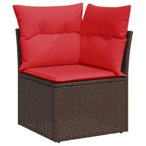 Gecheer 8-teiliges Gartensofa-Set mit Kissen, braun, Polyrattan, Garten Sitzgruppe Esstisch Essgruppe Gartenmöbel Set für Balkon Terrasse Café-Bereich3221133 von Gecheer