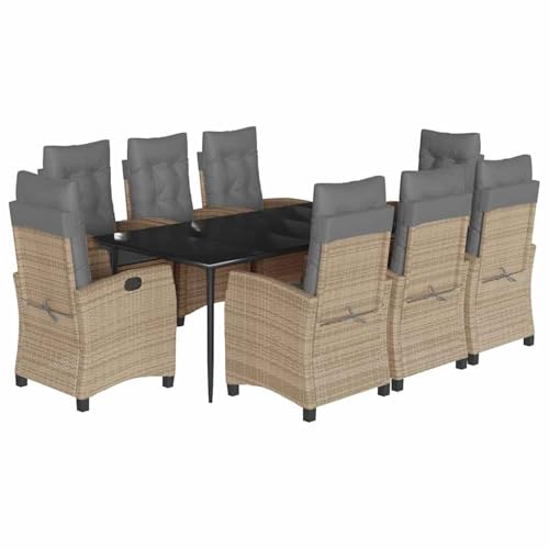 Gecheer 9-TLG. Garten-Essgruppe mit Kissen Beigemischung Poly Rattan, Outdoor Essgruppe Wetterfeste Sitzgruppe Esstisch Stühlen for Terrasse Garten Balkon3212831 Gecheer 9-TLG. Garten-Essgruppe mit Kissen Beigemischung Poly Rattan, Outdoor Essgruppe Wetterfeste Sitzgruppe Esstisch Stühlen for Terrasse Garten Balkon3212831 von Gecheer