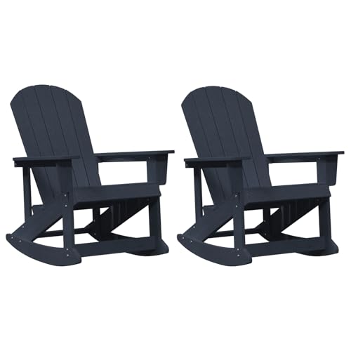 Gecheer Adirondack Schaukelstühle 2 pcs Marineblau HDPE, Gartensessel Adirondack Sitzgruppe Gartenmöbel für Balkon Garten Terrasse Rasen Gecheer Adirondack Schaukelstühle 2 pcs Marineblau HDPE, Gartensessel Adirondack Sitzgruppe Gartenmöbel für Balkon Garten Terrasse Rasen von Gecheer