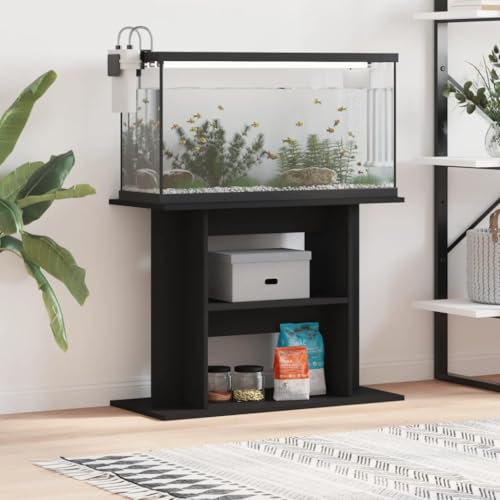 Gecheer Aquariumständer, Holzwerkstoff Unterschrank mit 3 Ablagen, 80x35x60 cm, für Aquarium Zubehör und Dekoration von Gecheer