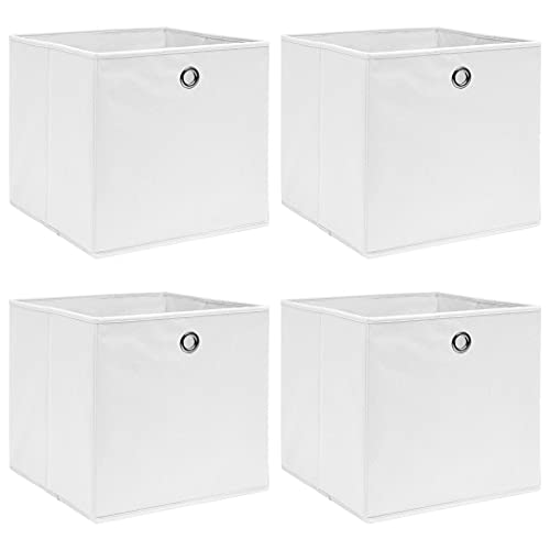Gecheer Aufbewahrungsboxen, Faltbare Aufbewahrungskiste 32x32x32 cm Vliesstoff Organizer für Kleiderschrank, Regal von Gecheer