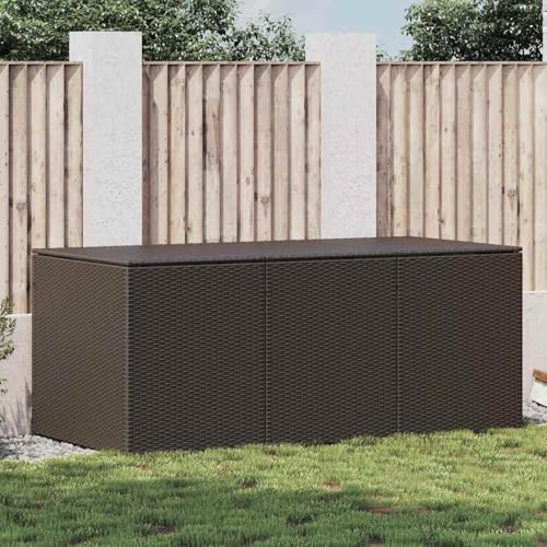 Gecheer Auflagenbox Gartenbank Polyrattan 180x90x70 cm braun von Gecheer