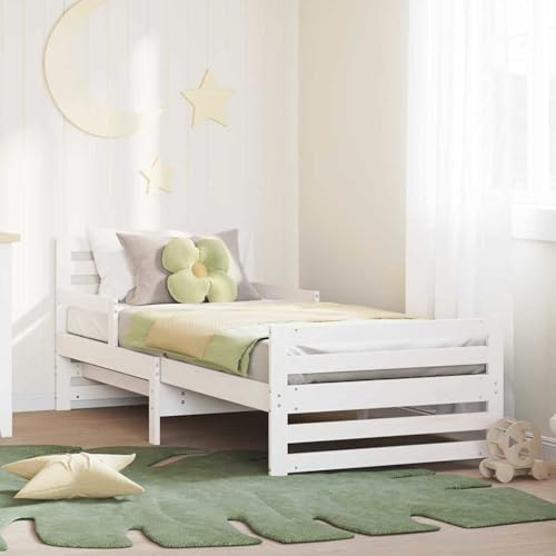 Gecheer Ausziehbares Bettgestell für Kinder Weiß 80 x 130/165 / 200 cm, Bett Bettgestell Familienbett mit Holzlatten für Schlafzimmer Gästezimmer877207 Gecheer Ausziehbares Bettgestell für Kinder Weiß 80 x 130/165 / 200 cm, Bett Bettgestell Familienbett mit Holzlatten für Schlafzimmer Gästezimmer877207 von Gecheer
