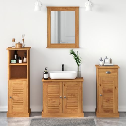 Gecheer Badezimmermöbel Set 4 pcs Honigbraun 37 x 34 x 110 cm Badezimmerschrank Hängender Badschrank Aufbewahrungsschrank fürs Badezimmer von Gecheer