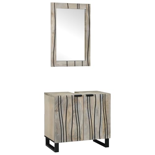 Gecheer Badezimmermöbel Set mit Regal mit Speicher mit Tür mit Spiegel 2 pcs Weiß 62 x 33 x 58 cm Badezimmerschrank Hängender Badschrank Aufbewahrungsschrank fürs Badezimmer Gecheer Badezimmermöbel Set mit Regal mit Speicher mit Tür mit Spiegel 2 pcs Weiß 62 x 33 x 58 cm Badezimmerschrank Hängender Badschrank Aufbewahrungsschrank fürs Badezimmer von Gecheer