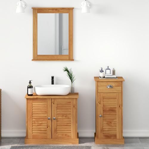Gecheer Badezimmermöbel Set mit Schubladen mit Regal Wandmontiert mit Speicher mit Spiegel 3 pcs Braun 37 x 34 x 80 cm Badezimmerschrank Hängender Badschrank Aufbewahrungsschrank fürs Badezimmer Gecheer Badezimmermöbel Set mit Schubladen mit Regal Wandmontiert mit Speicher mit Spiegel 3 pcs Braun 37 x 34 x 80 cm Badezimmerschrank Hängender Badschrank Aufbewahrungsschrank fürs Badezimmer von Gecheer