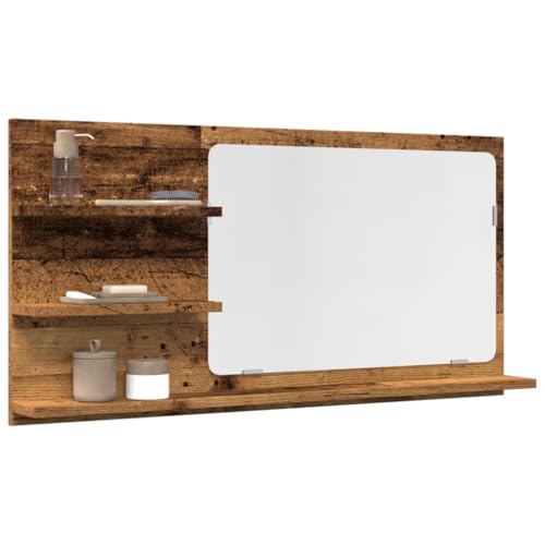 Gecheer Badspiegel mit Ablagen Altholz-Optik 90x11x45 cm Holzwerkstoff Gecheer Badspiegel mit Ablagen Altholz-Optik 90x11x45 cm Holzwerkstoff von Gecheer