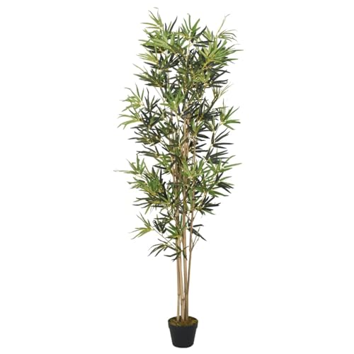 Gecheer Bambusbaum Künstlich Künstliche Pflanze Zimmerpflanze Kunstbaum Dekobaum für Innen Außen 1104 Blätter 180 cm Grün von Gecheer