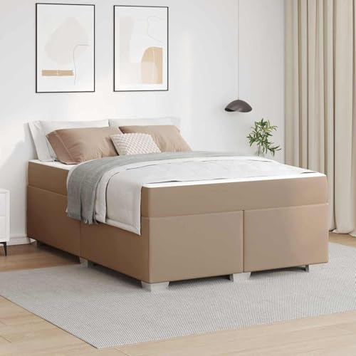 Gecheer Bettgestell Cappuccino 160 x 200 cm Kunstleder, Familienbett Einzelbett Doppelbett Mit Lattenrost für Schlafzimmer Gästezimmer Wohnung3399245 von Gecheer